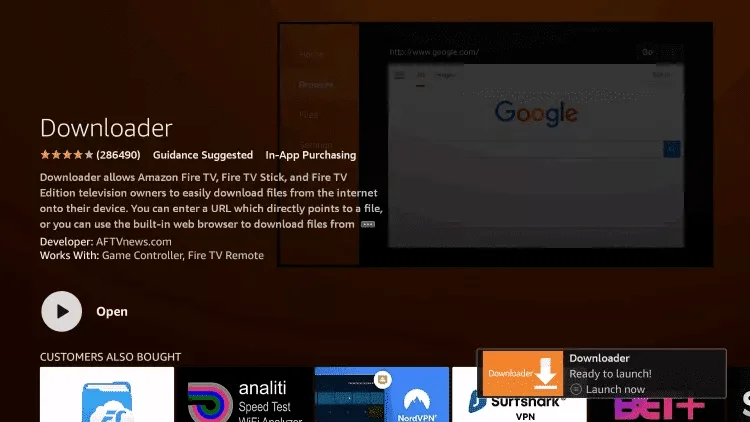 Downloader-app-detailpagina